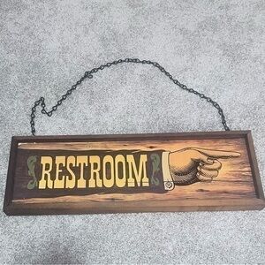 Vintage Americana 1973 Restroom sign